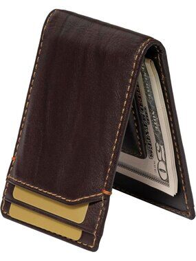 Men's Bifold Wallet with Money Clip, Holds 15+ Bills, Slim Design, RFID